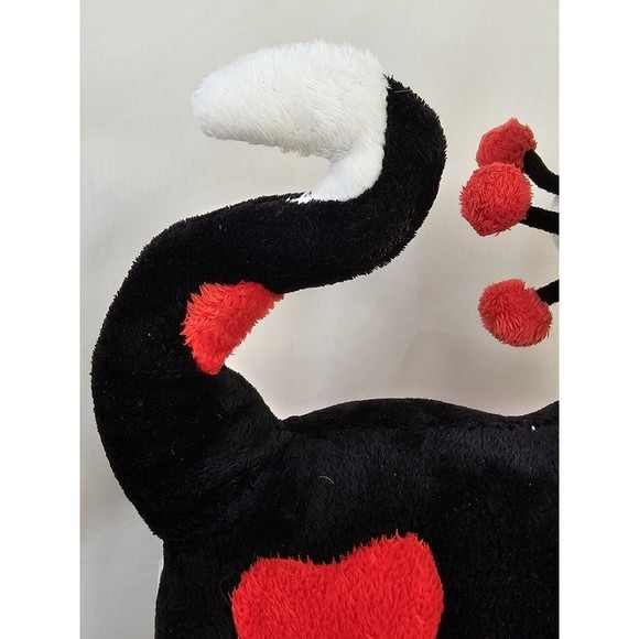 Whimsy Clay Plush Cat Amy Lacombe Hearts Valentine's Day Black Red White RARE - Picture 4 of 8